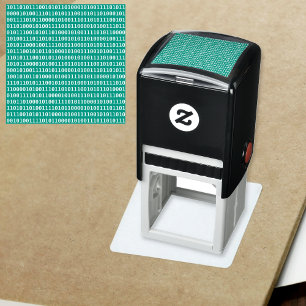 Computer 1s and 0s - Binary Code Data Block Self-inking Stamp