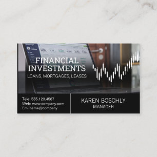 Computer Analyst   Stock Candlestick Graph Business Card