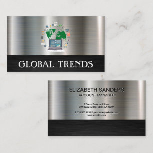 Computer Analyst World Map Business Card