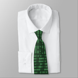 Computer/Binary Code - Green Tie