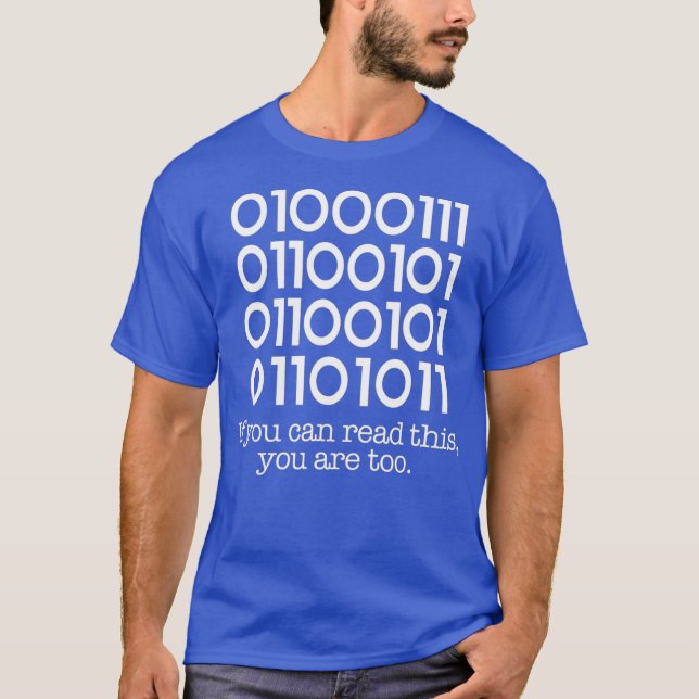 Computer Binary Code Programmer Funny Developer T-Shirt (Front)