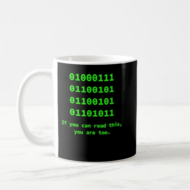 Computer Binary Code Programmer, Software Engineer Coffee Mug (Left)