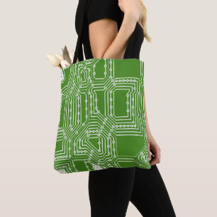 Computer board pattern tote bag