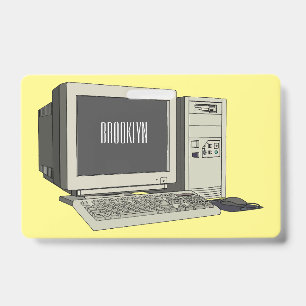 Computer cartoon illustration badge