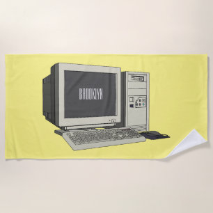 Computer cartoon illustration  beach towel