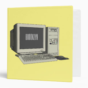 Computer cartoon illustration  binder
