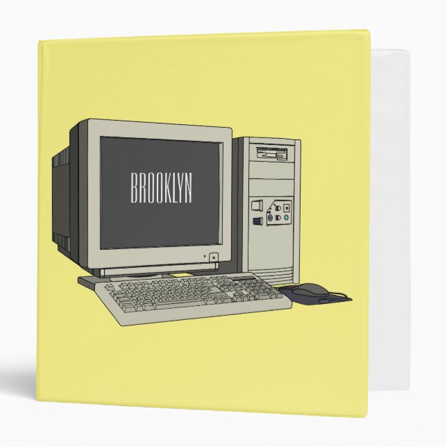 Computer cartoon illustration  binder (Front/Inside)