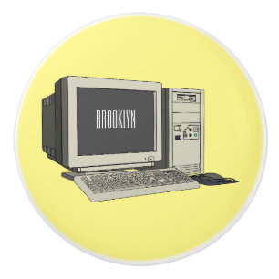 Computer cartoon illustration  ceramic knob