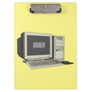 Computer cartoon illustration clipboard