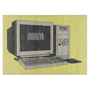 Computer cartoon illustration cutting board