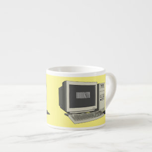 Computer cartoon illustration  espresso cup