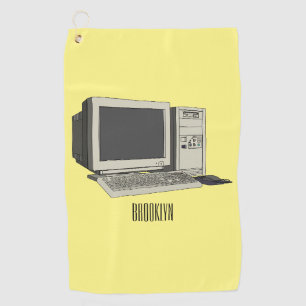 Computer cartoon illustration golf towel