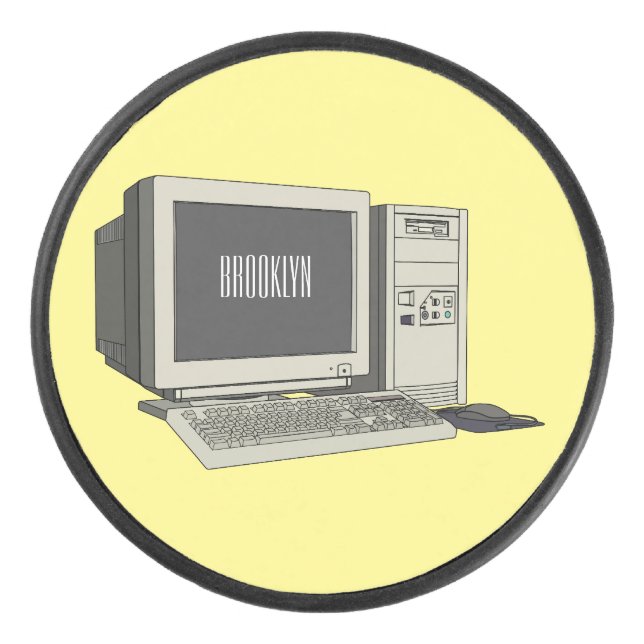 Computer cartoon illustration  hockey puck (Front)