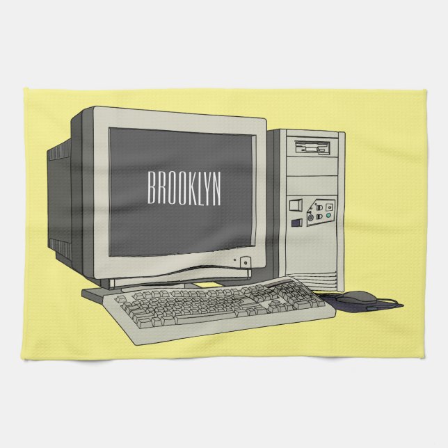 Computer cartoon illustration  kitchen towel (Horizontal)