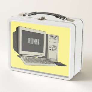 Computer cartoon illustration  metal lunch box