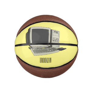 Computer cartoon illustration mini basketball