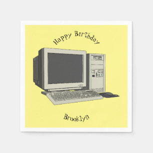 Computer cartoon illustration napkin