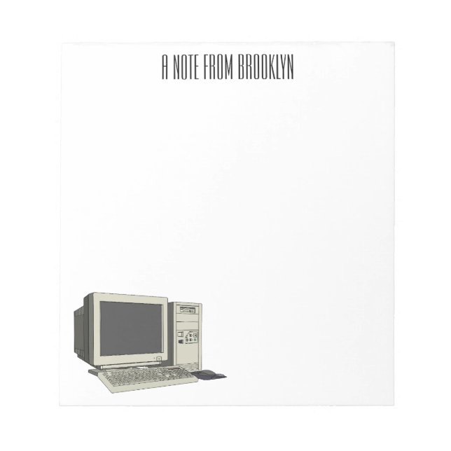 Computer cartoon illustration  notepad (Front)