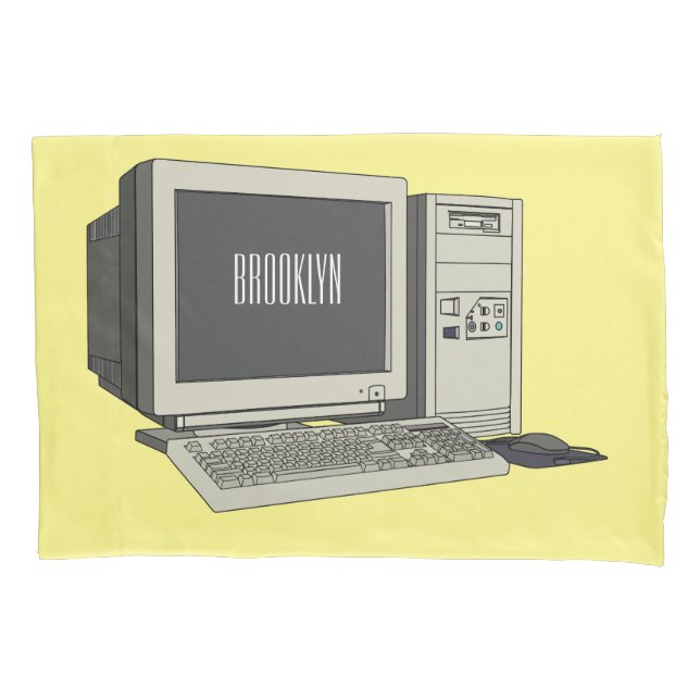 Computer cartoon illustration  pillowcase (Front)