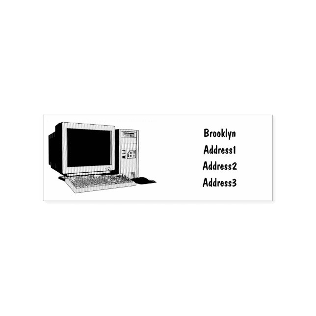 Computer cartoon illustration  rubber stamp (Imprint)