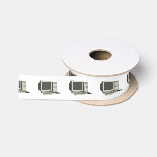 Computer cartoon illustration satin ribbon