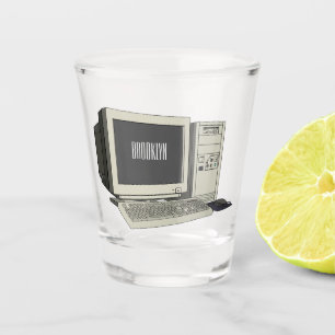 Computer cartoon illustration  shot glass