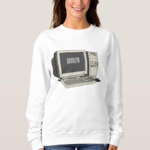 Computer cartoon illustration sweatshirt