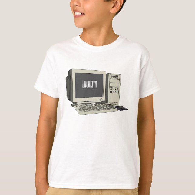 Computer cartoon illustration  T-Shirt (Front)
