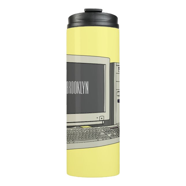 Computer cartoon illustration  thermal tumbler (Front)