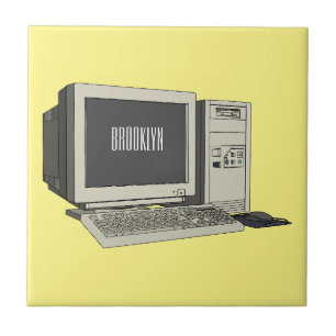 Computer cartoon illustration  tile