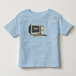 Computer cartoon illustration  toddler t-shirt