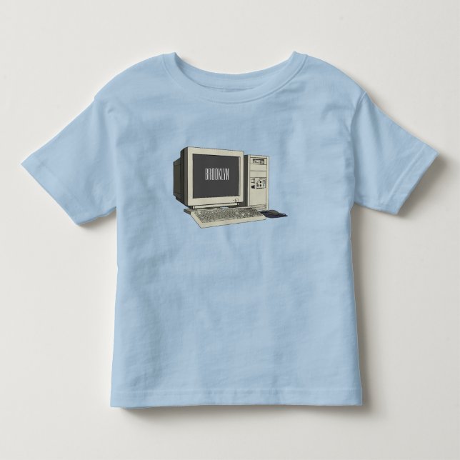 Computer cartoon illustration  toddler t-shirt (Front)