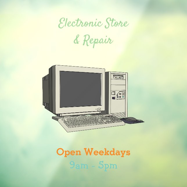 Computer cartoon illustration  window cling (Sheet 3)