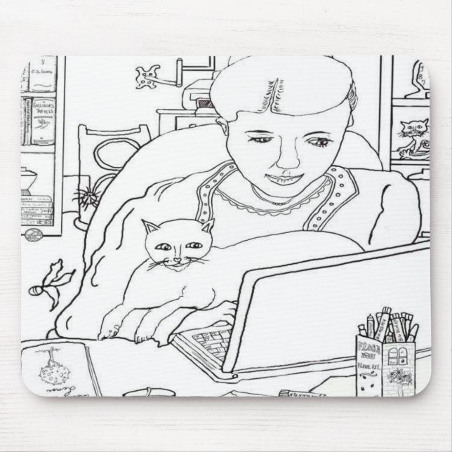 Computer 💻 Cat 🐈‍⬛  Mouse Pad (Front)