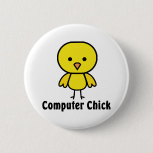Computer Chick 2 Inch Round Button