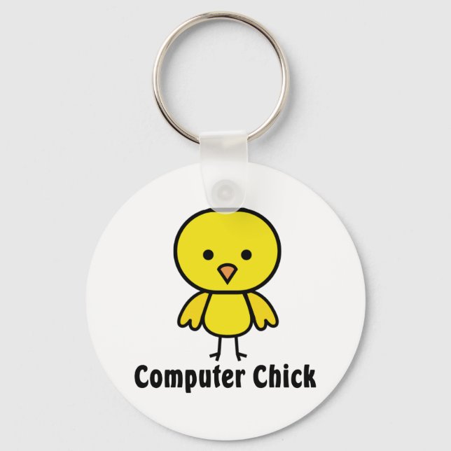 Computer Chick Keychain (Front)