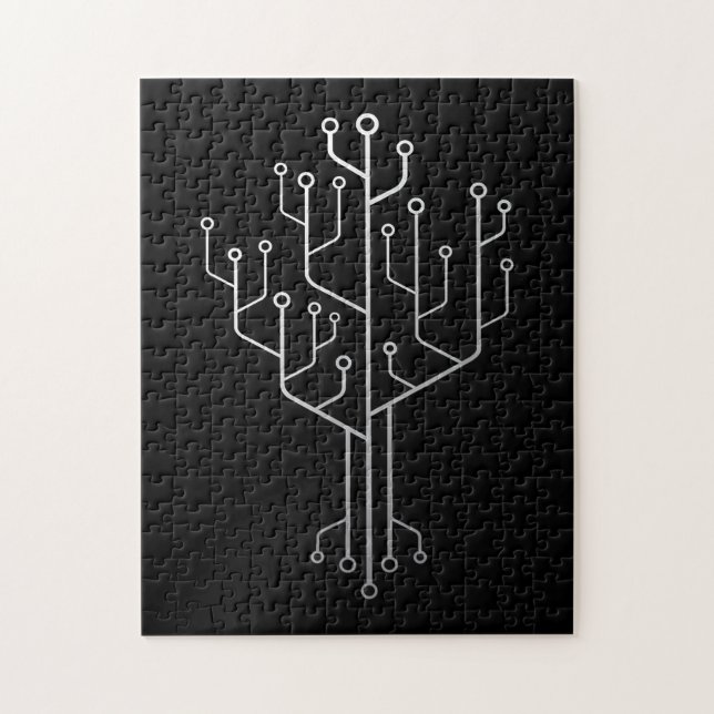 Computer Chip Tree Programmer Coder Engineer Tech Jigsaw Puzzle (Vertical)