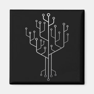 Computer Chip Tree Programmer Coder Engineer Tech Magnet