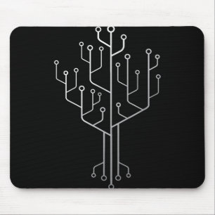 Computer Chip Tree Programmer Coder Engineer Tech Mouse Pad