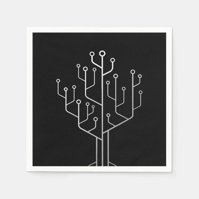 Computer Chip Tree Programmer Coder Engineer Tech Napkin (Front)
