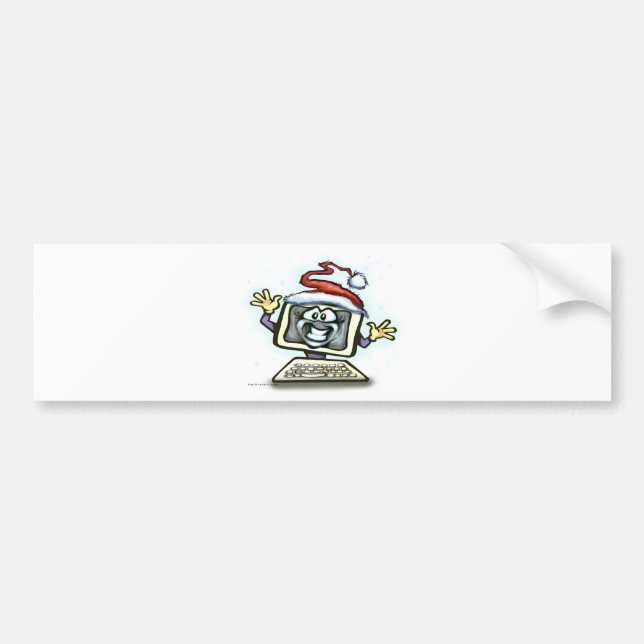 Computer Christmas Bumper Sticker (Front)