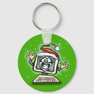 Computer Christmas Keychain