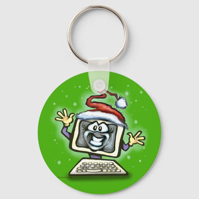 Computer Christmas Keychain (Front)