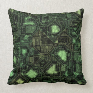 Computer circuit background throw pillow