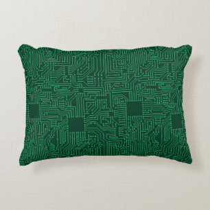 Computer circuit board accent pillow