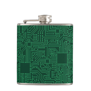 Computer circuit board hip flask