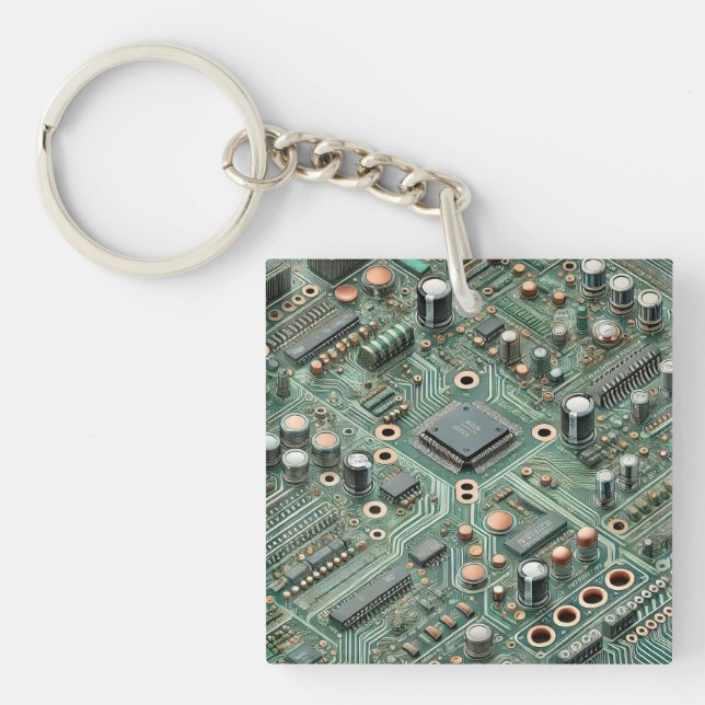 Computer Circuit Board Keychain (Front)