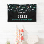 Computer Circuit Board Kids Robotic Birthday Party Banner<br><div class="desc">A hand drawn computer circuit board design. A great design for anyone who loves computers,  motherboards,  technology,  computer hardware and hand drawn illustrations. This circuit board design is ideal for computer party themes,  home decor,  personalized gifts,  office and school. Create your own computer circuit board,  motherboard items.</div>