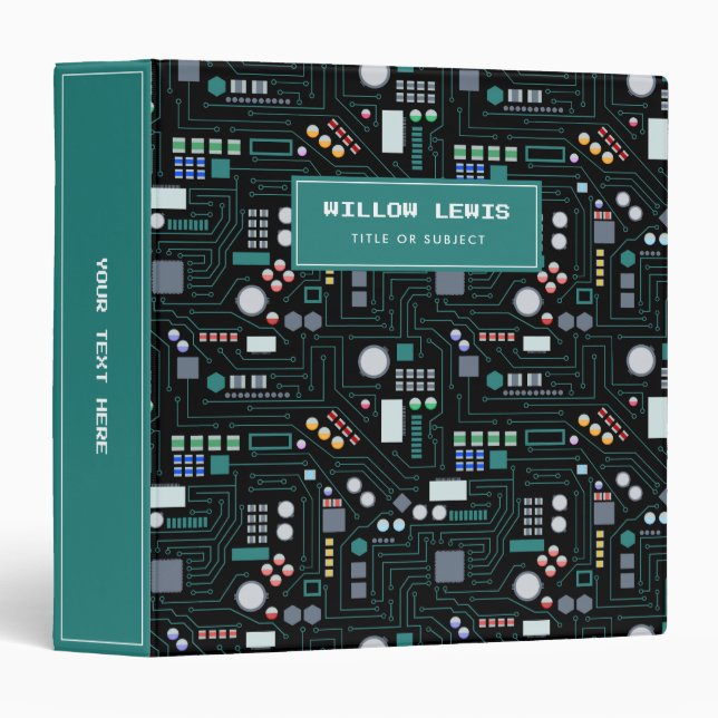 Computer Circuit Board Pattern Binder (Front/Spine)