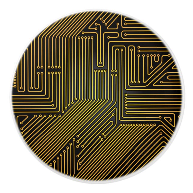 Computer circuit board pattern ceramic knob (Front)